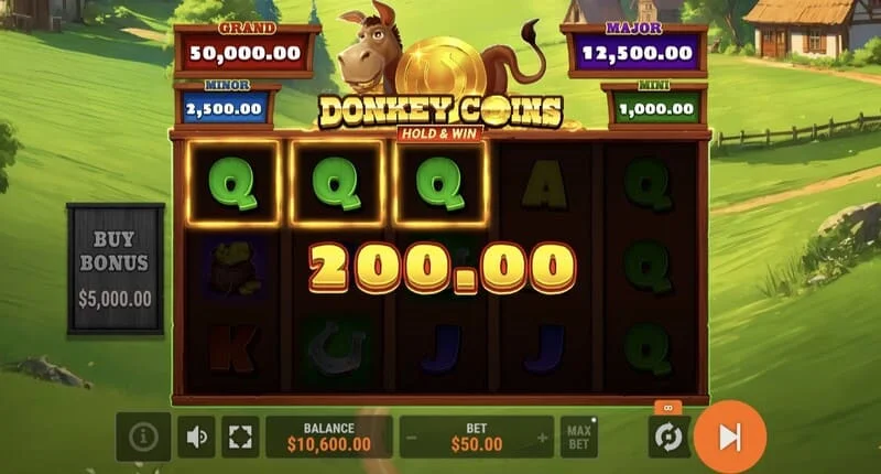 Donkey Coins Hold & Win – Hold & Win režiimi käivitamine
